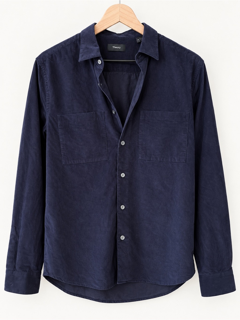 Theory Navy Blue Casual Button-Down Shirt